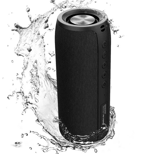 Waterproof Bluetooth Speaker Portable Wireless Speaker with Loud Stereo Sound, Black
